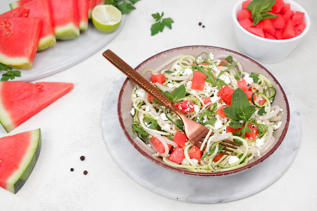 Fruchtiger Melonen- Feta Salat mit Shileo Spaghetti