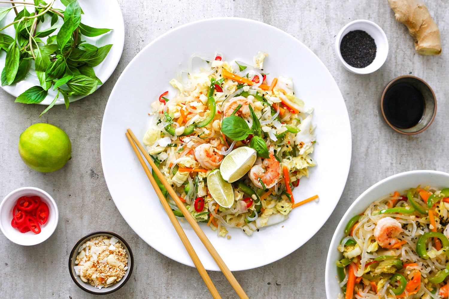 Asiatischer Low Carb Nudelsalat mit Linguine