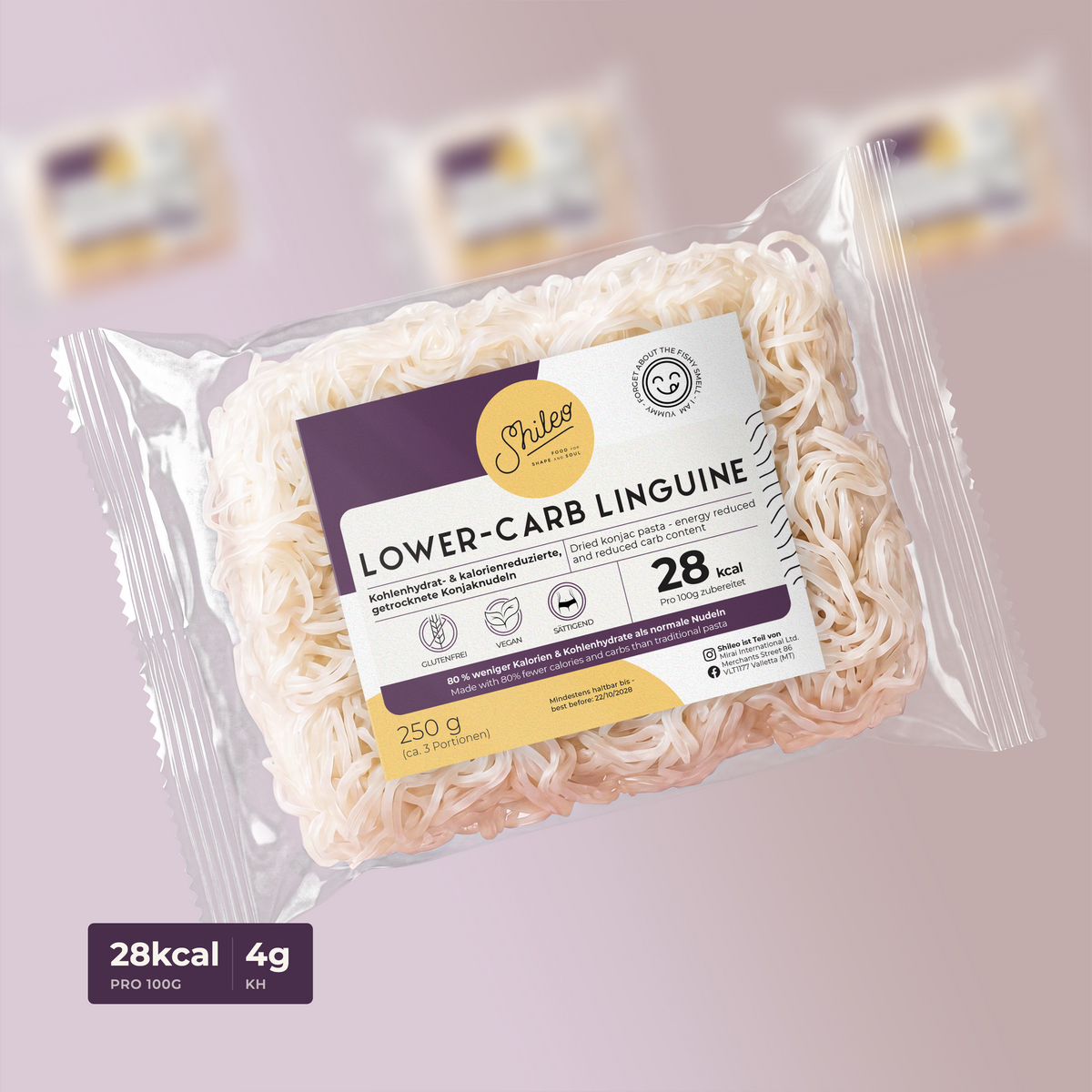 Shileo Lower-Carb Linguine Essential-Pack, 4 x 250g