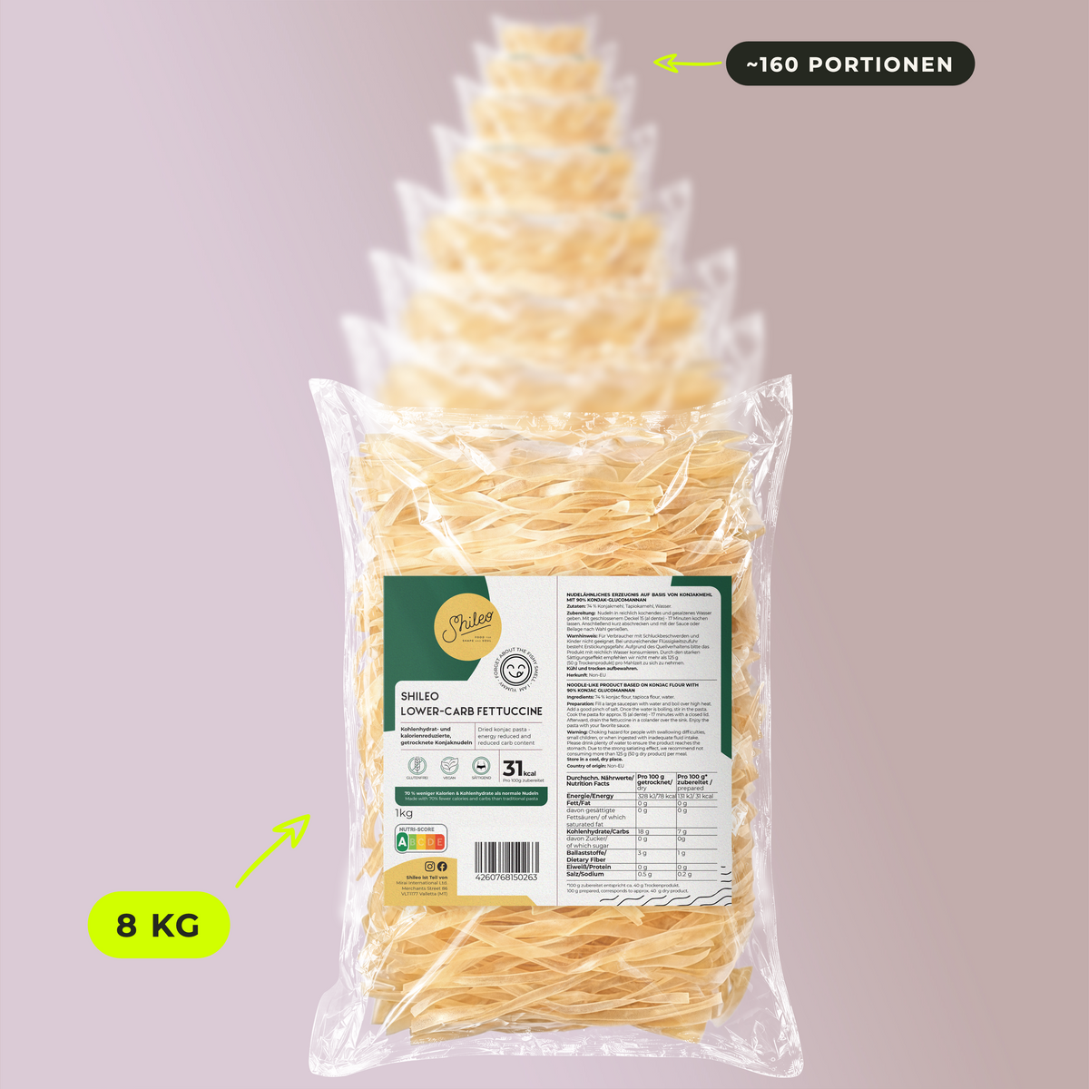 Shileo Vorratspaket Rice + Fettuccine, 8 kg
