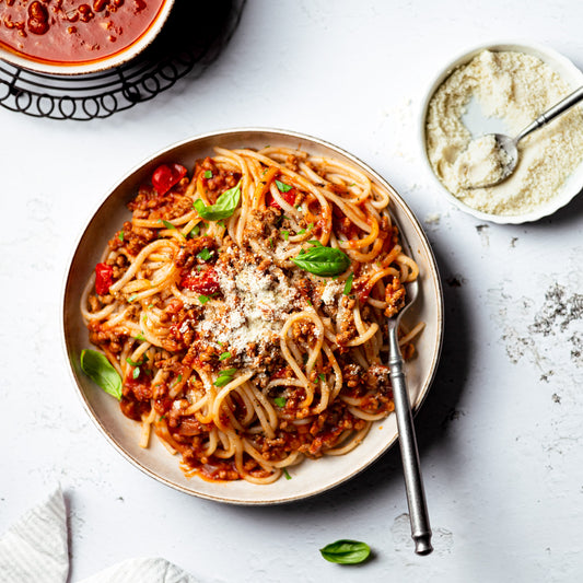 Konjak Spaghetti mit veganer Bolognese