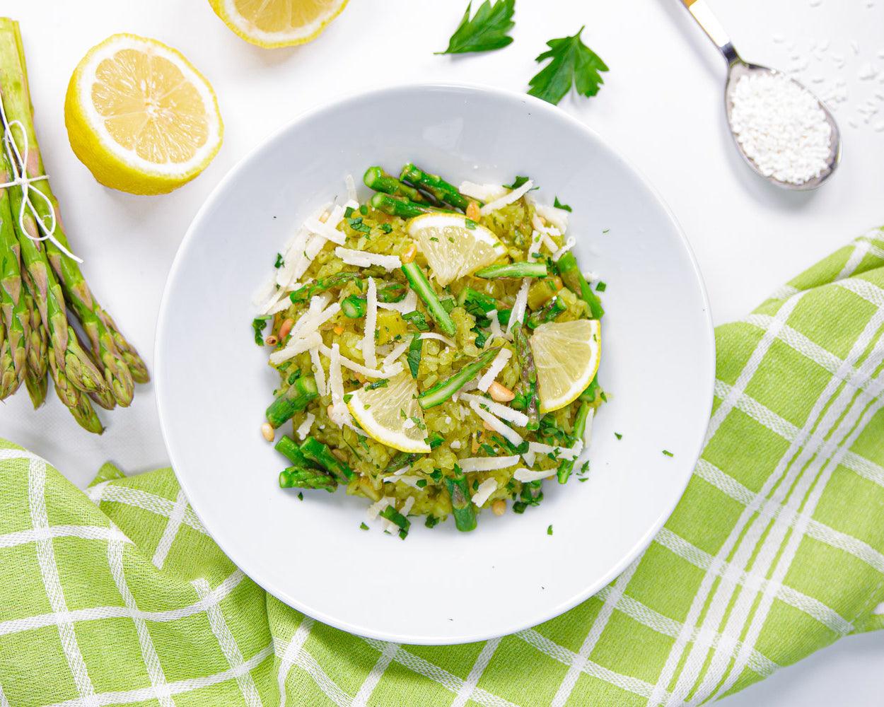 Grünes Spargelrisotto