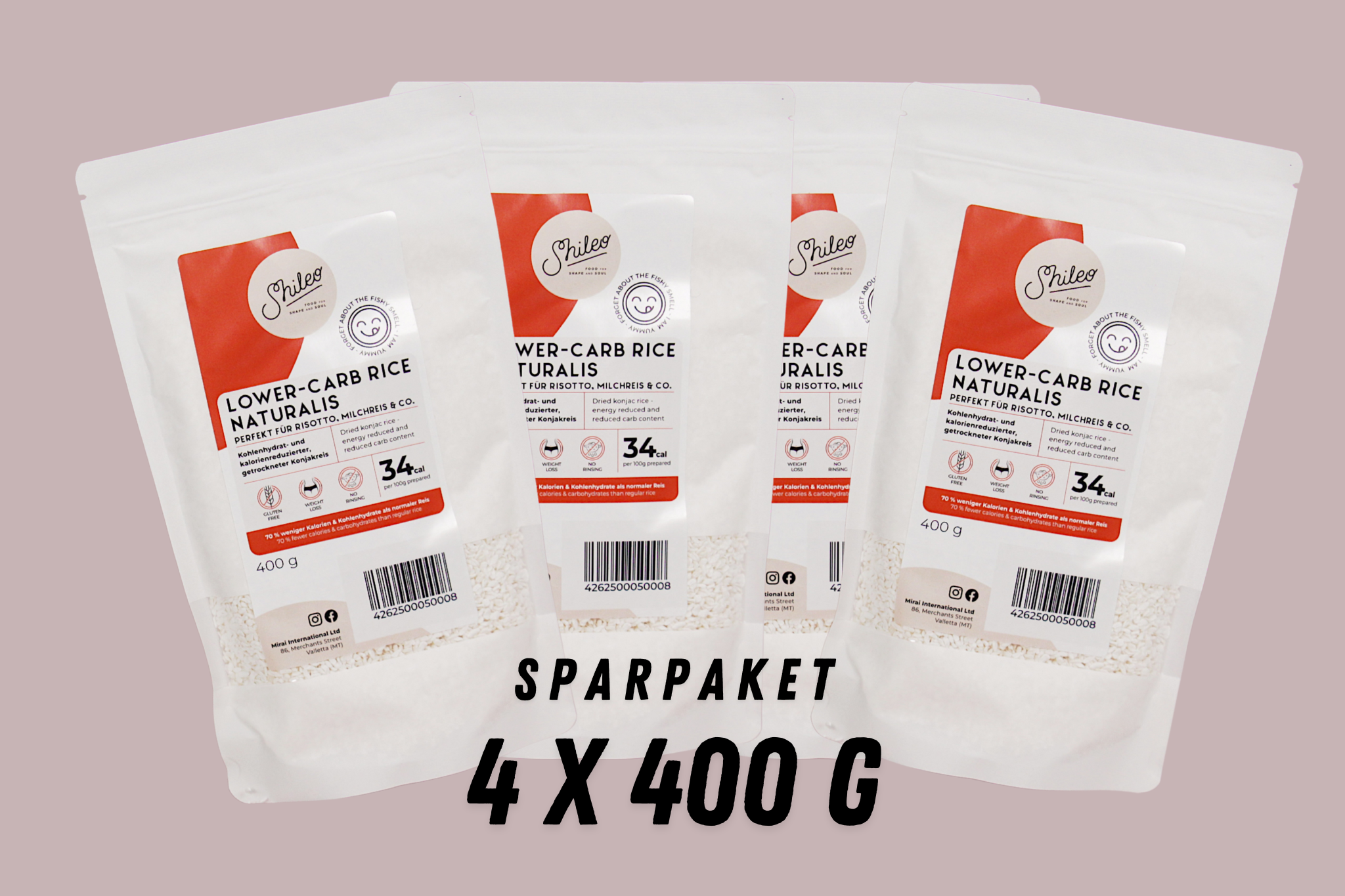Shileo Keto Reis Naturalis, Sparpaket 4 x 400 g (1.6 kg)