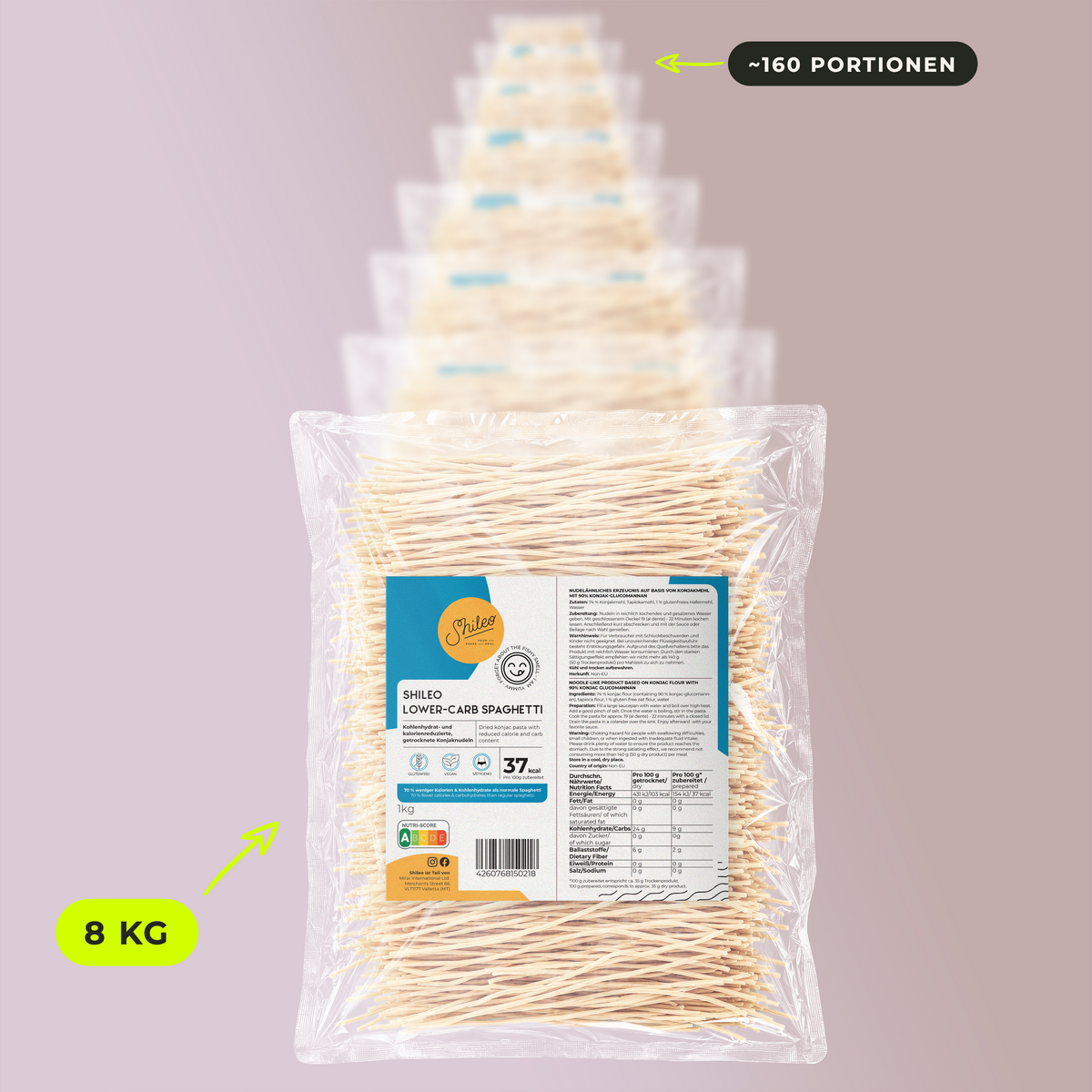 Shileo Vorratspaket Rice + Spaghetti, 8 kg